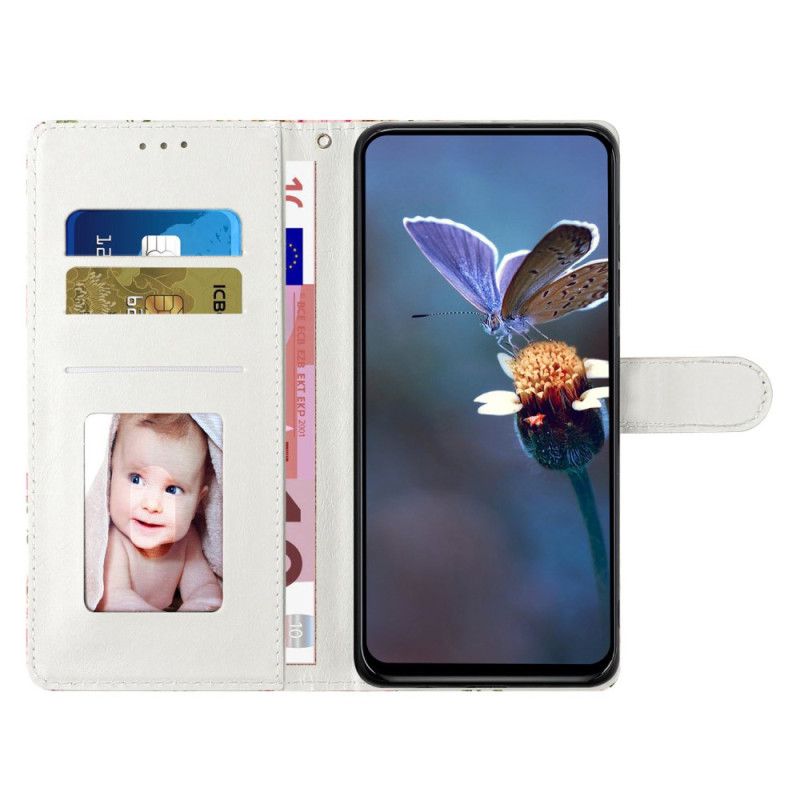 Housse Xiaomi Redmi Note 14 4G Fleurs Violettes et Blanches