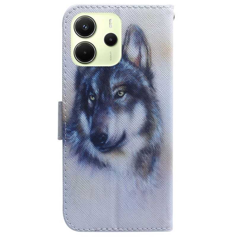 Housse Xiaomi Redmi Note 14 4G Loup Aquarelle