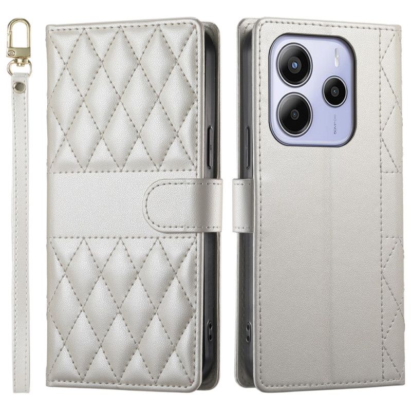 Housse Xiaomi Redmi Note 14 4G Matelassée avec Lanière et Bandoulière