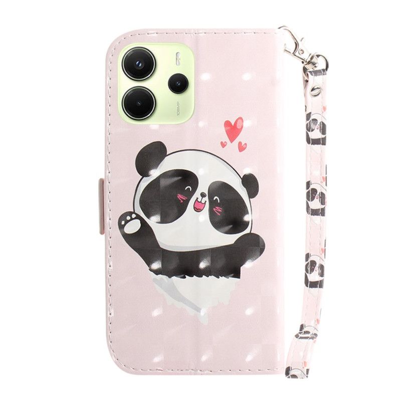 Housse Xiaomi Redmi Note 14 4G Panda Love à Lanière