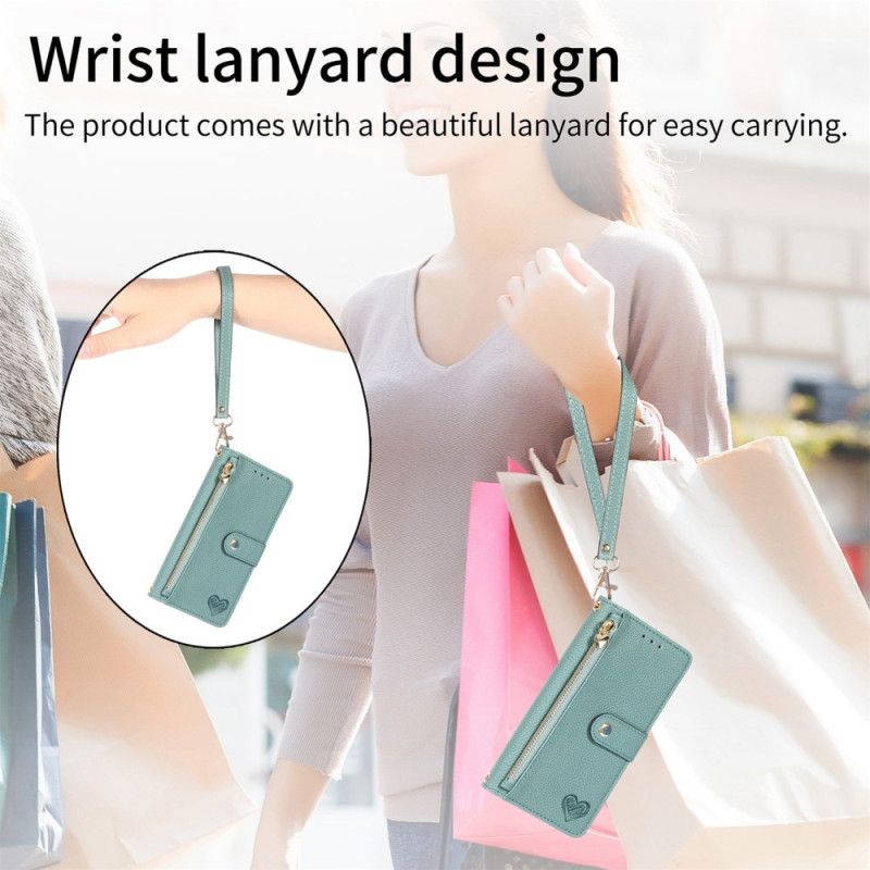 Housse Xiaomi Redmi Note 14 4G Portefeuille Design Coeur