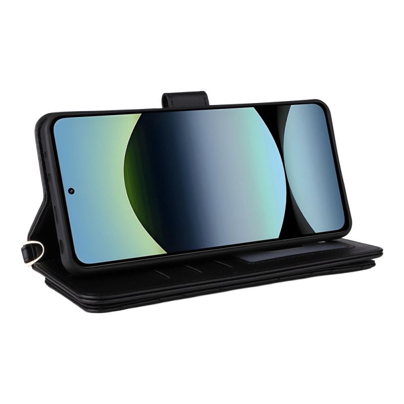 Housse Xiaomi Redmi Note 14 4G Portefeuille Premium avec Lanière et Bandoulière