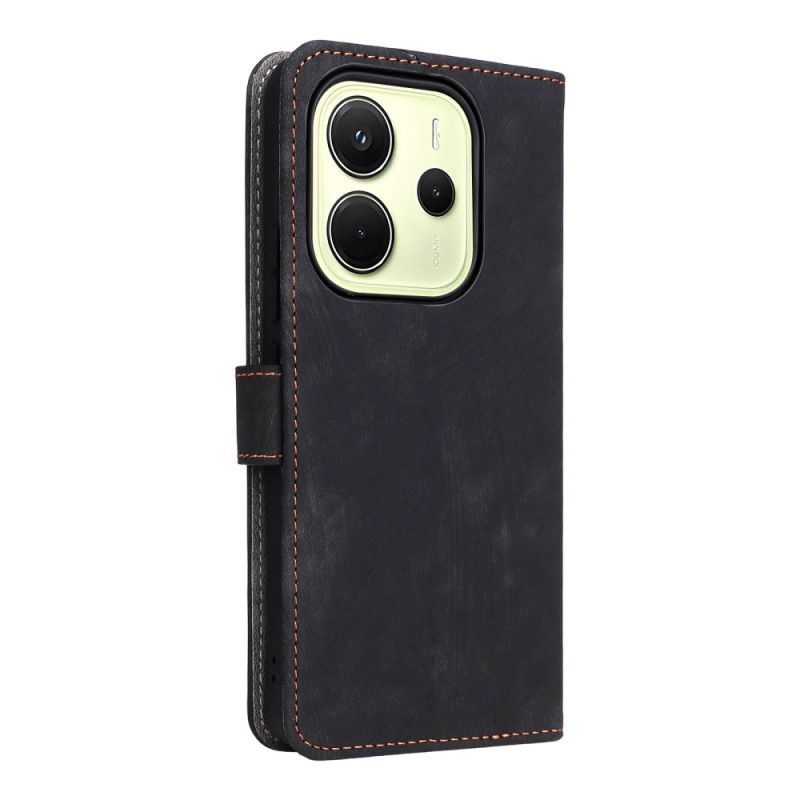 Housse Xiaomi Redmi Note 14 4G Protection RFID Effet Daim à Lanière