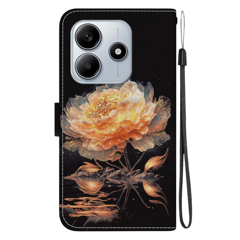 Housse Xiaomi Redmi Note 14 5G Pivoine Dorée