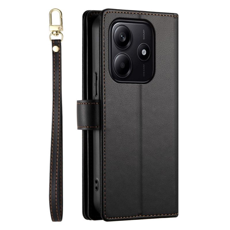 Housse Xiaomi Redmi Note 14 5G Portefeuille avec Lanière et Bandoulière