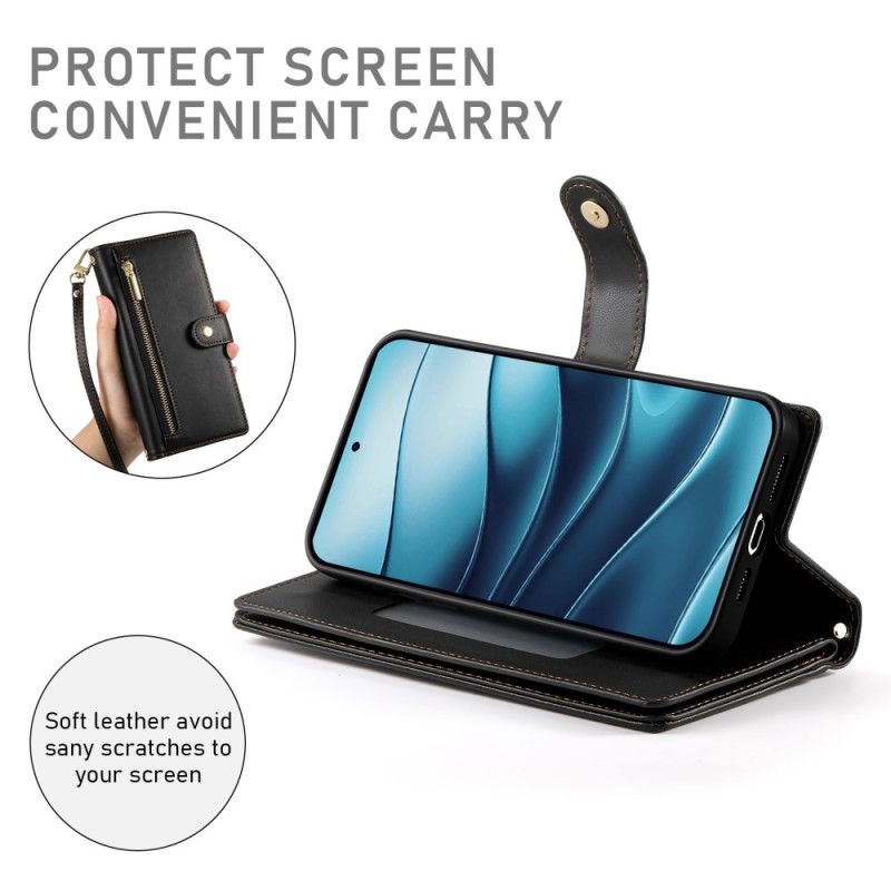 Housse Xiaomi Redmi Note 14 5G Portefeuille avec Lanière et Bandoulière