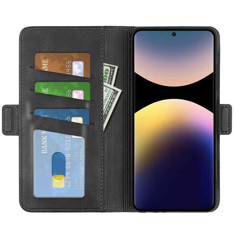 Housse Xiaomi Redmi Note 14 Pro 4G Double Fermoir