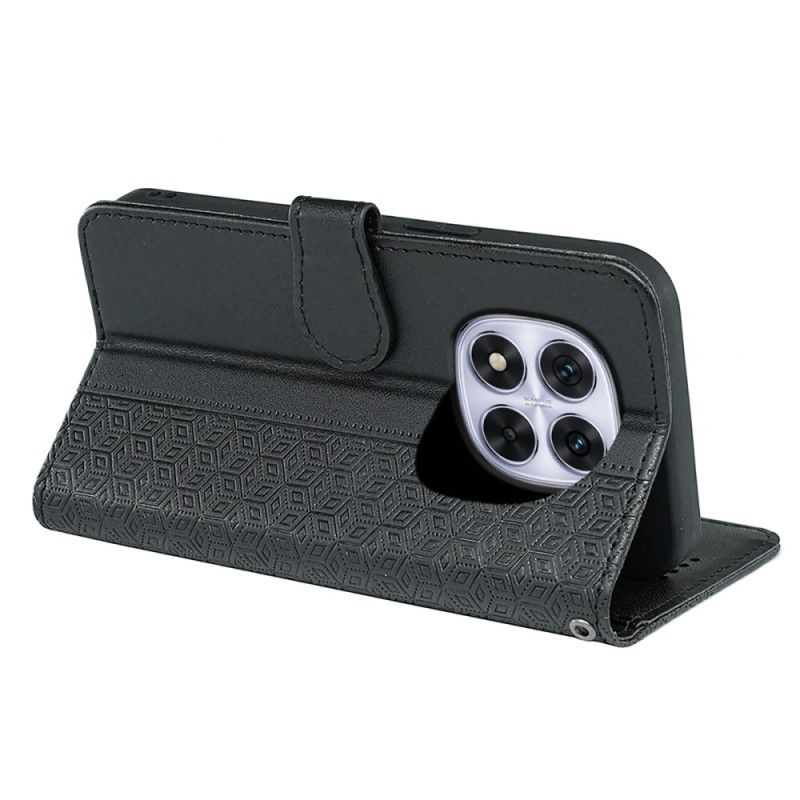 Housse Xiaomi Redmi Note 14 Pro 4G Frise Cubes et Lanière