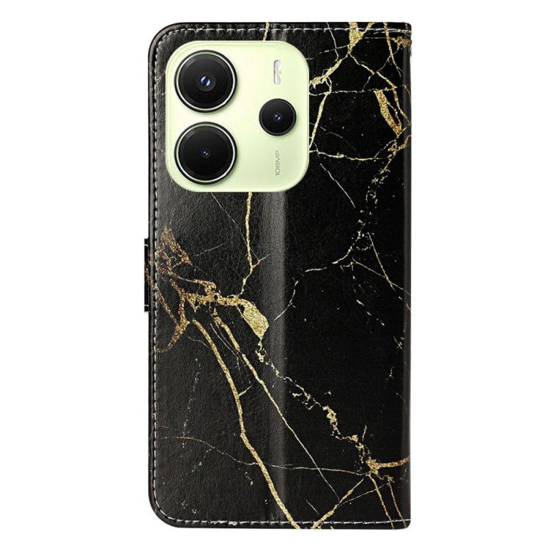 Housse Xiaomi Redmi Note 14 Pro 4G Marbre Noir et Or