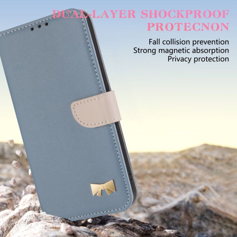 Housse Xiaomi Redmi Note 14 Pro 4G Noeud de Papillon à Lanière