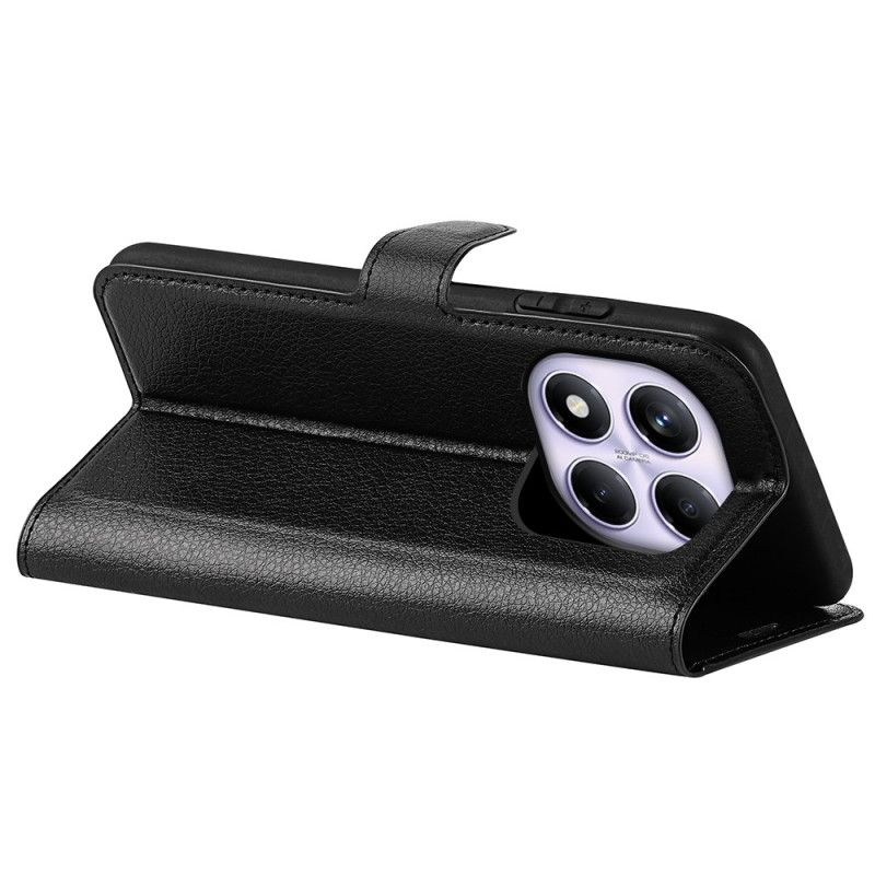 Housse Xiaomi Redmi Note 14 Pro 4G Simili Cuir Litchi Classique