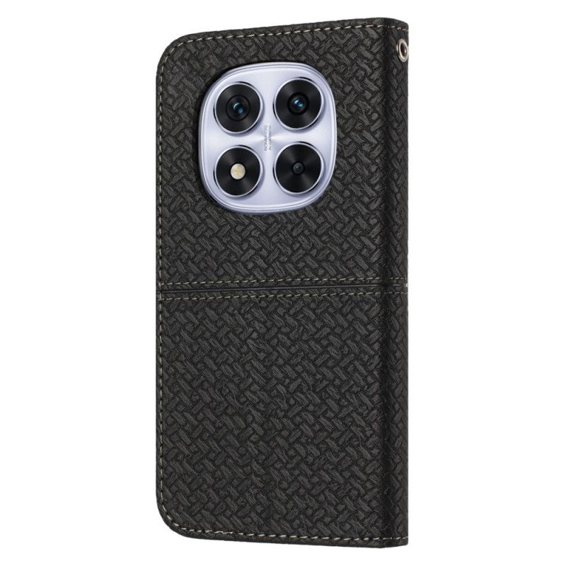 Housse Xiaomi Redmi Note 14 Pro 4G Texture Tissé à Lanière
