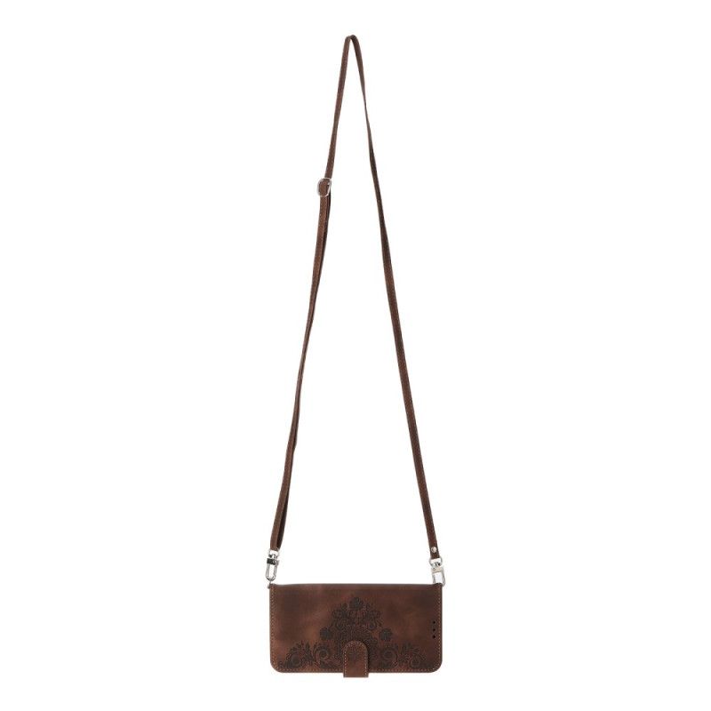 Housse Xiaomi Redmi Note 14 Pro 5G / Poco X7 Motif Dentelle avec Lanière et Bandoulière