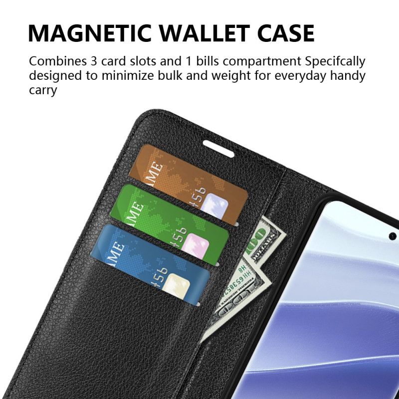 Housse Xiaomi Redmi Note 14 Pro 5G / Poco X7 Simili Cuir Litchi Classique