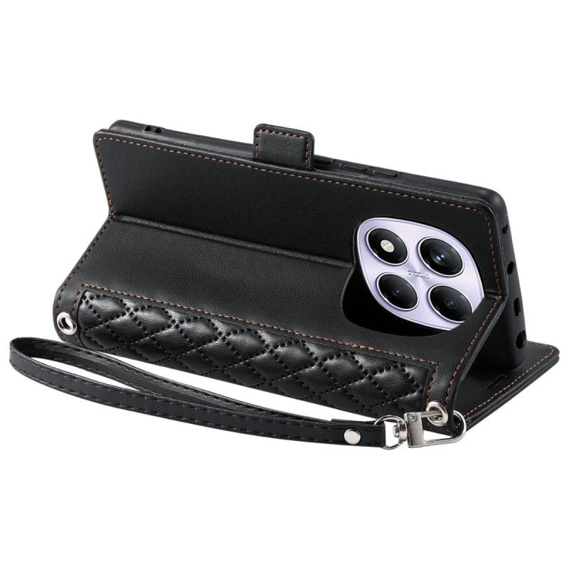 Housse Xiaomi Redmi Note 14 Pro Matelassée avec Lanière