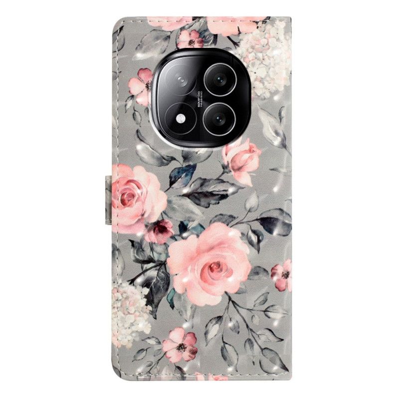 Housse Xiaomi Redmi Note 14 Pro Plus 5G Fleurs Roses 3D