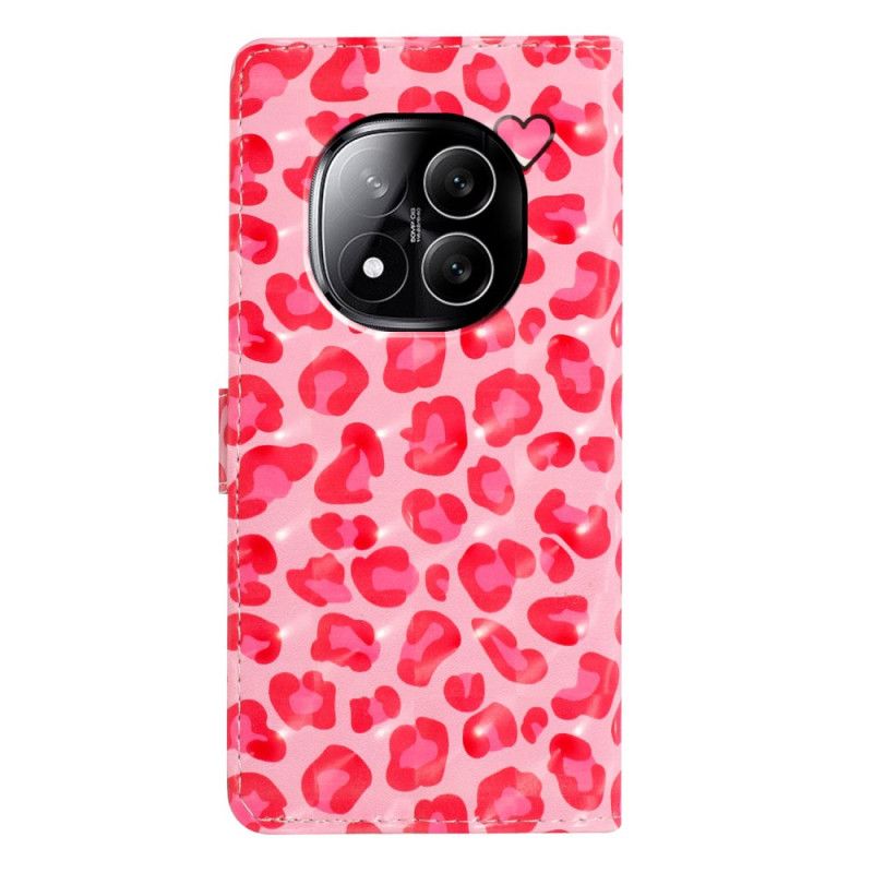 Housse Xiaomi Redmi Note 14 Pro Plus 5G Motif Léopard Rose 3D