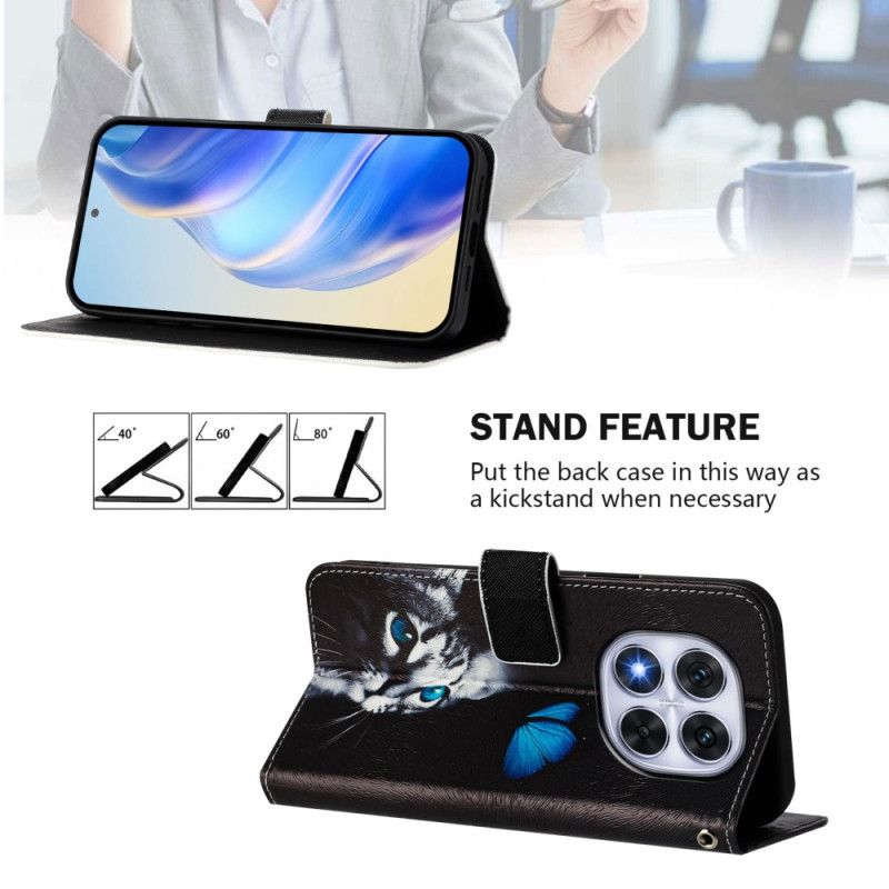 Housse Xiaomi Redmi Note 14 Pro Plus 5G / 14 Pro 5G / Poco X7 Motif Papillon et Chat