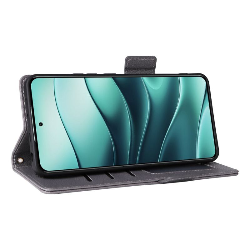 Housse Xiaomi Redmi Note 14 Texture Litchi à Lanière