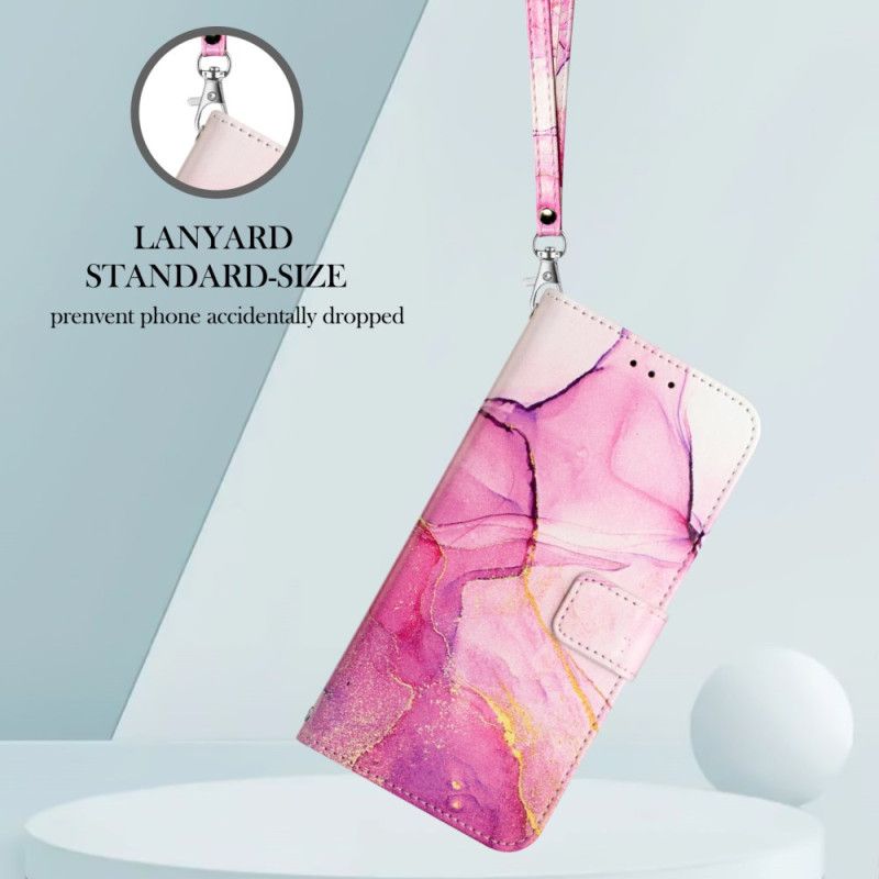 Housse Xiaomi Redmi Note 15 5G / 4G / Poco M8 5G Motif Marbre à Lanière