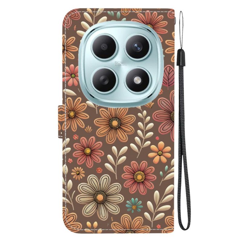 Housse Xiaomi Redmi Note 15 5G / Poco M8 5G Fleurs Marrons