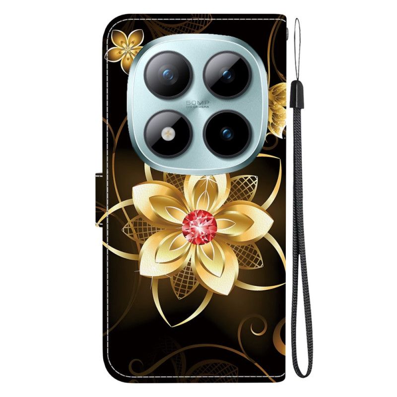 Housse Xiaomi Redmi Note 15 Pro 5G Fleur Dorée