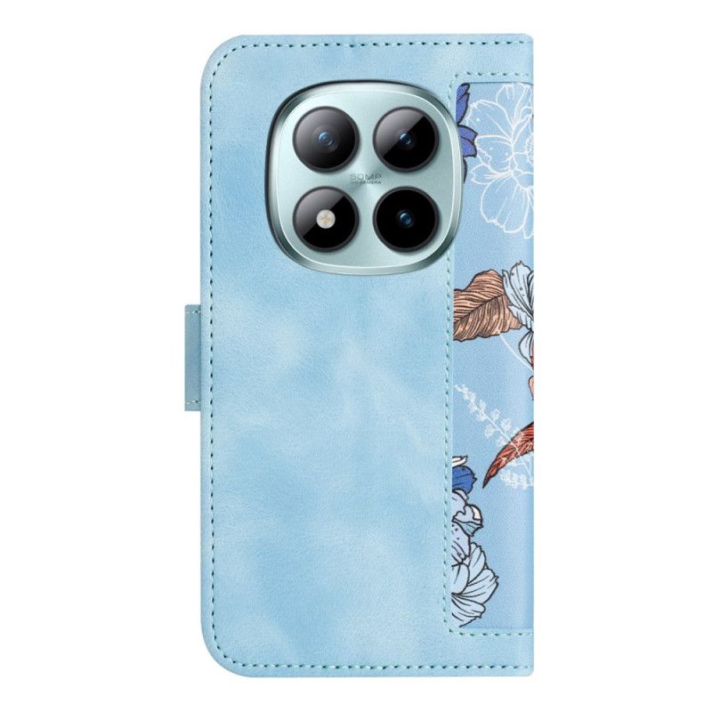 Housse Xiaomi Redmi Note 15 Pro 5G Motif Floral avec Lanière