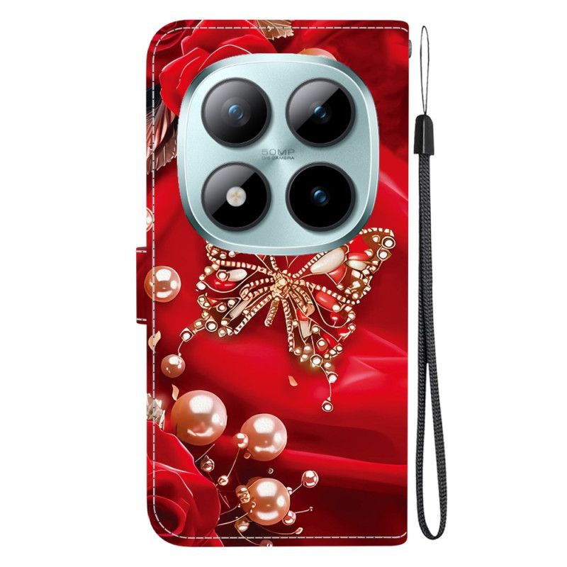 Housse Xiaomi Redmi Note 15 Pro 5G Papillon Rose Nacré