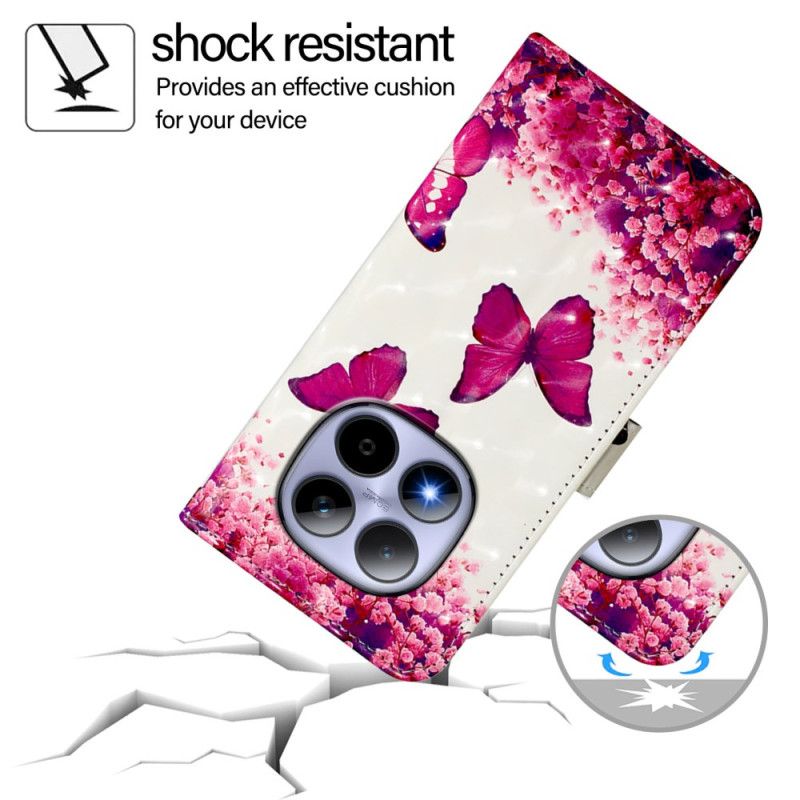 Housse Xiaomi Redmi Note 15 Pro 5G Papillons Roses