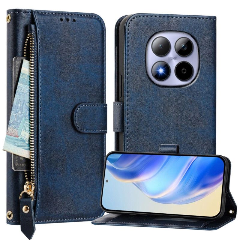 Housse Xiaomi Redmi Note 15 Pro 5G Poche Zippée et Multiples Porte-Cartes