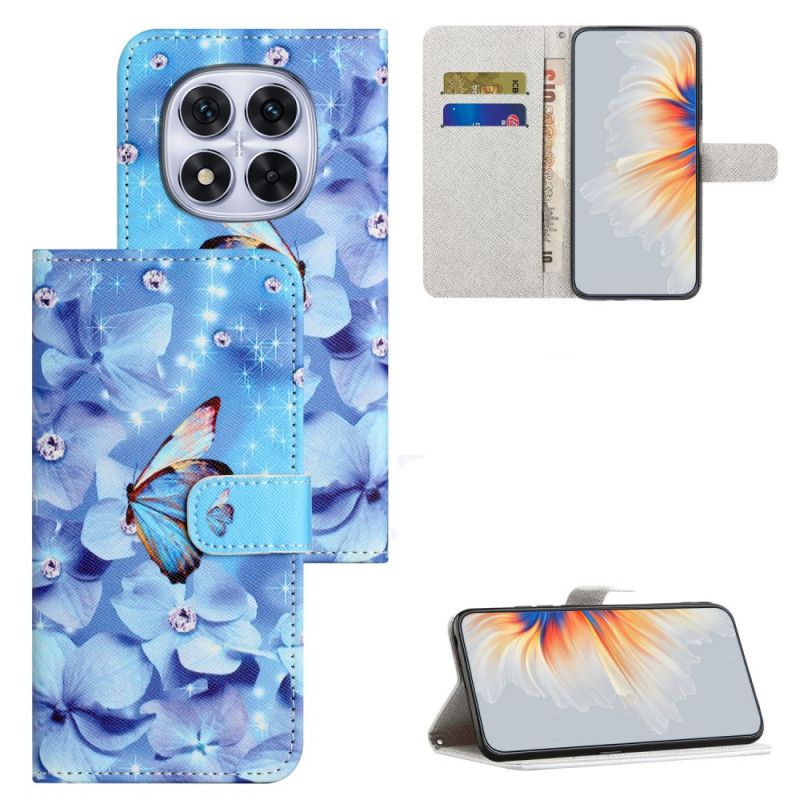 Housse Xiaomi Redmi Note 15 Pro Plus 5G / Poco M8 Pro 5G Fleurs et Papillons Bleus