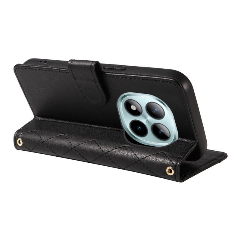 Housse Xiaomi Redmi Note 15 Pro Plus 5G / Poco M8 Pro 5G Matelassée avec Lanière et Bandoulière