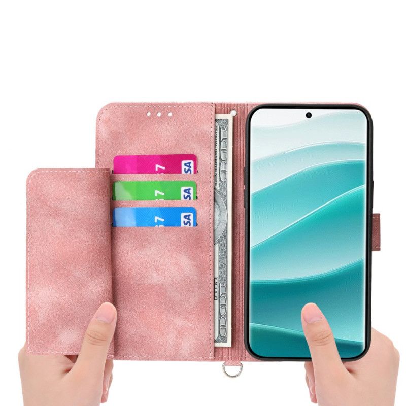 Housse Xiaomi Redmi Note 15 Pro Plus 5G / Poco M8 Pro 5G Motif Floral avec Bandoulière et Lanière