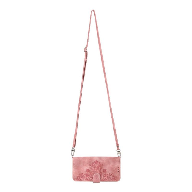 Housse Xiaomi Redmi Note 15 Pro Plus 5G / Poco M8 Pro 5G Motif Floral avec Bandoulière et Lanière