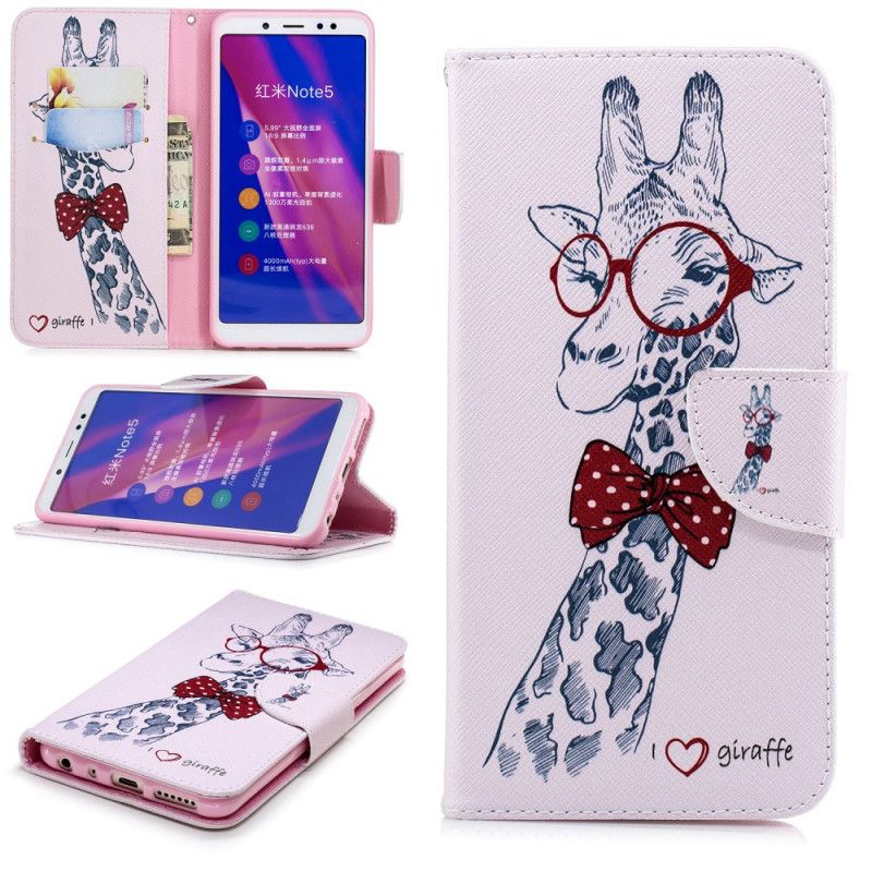 Housse Xiaomi Redmi Note 5 Girafe Intello