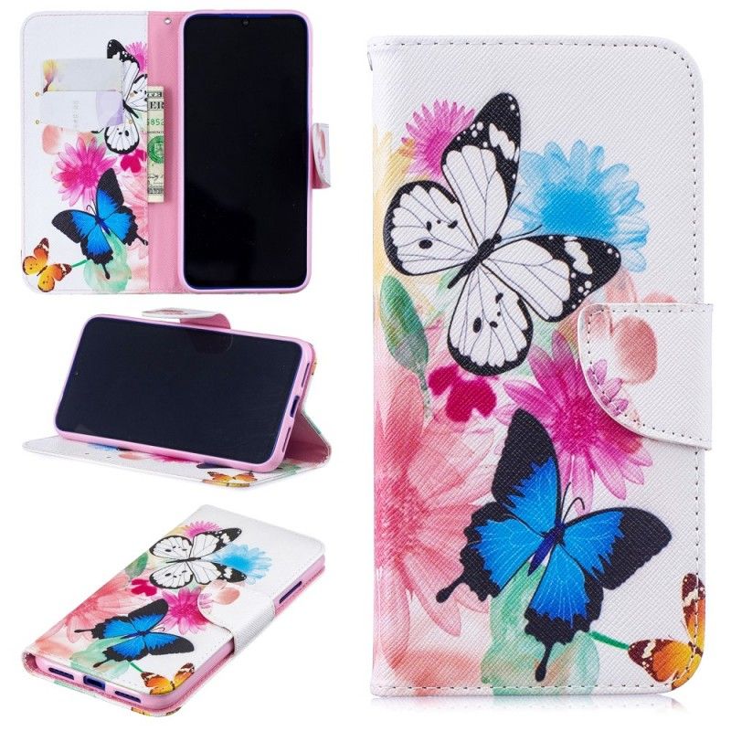 Housse Xiaomi Redmi Note 7 Papillons Et Fleurs Peints