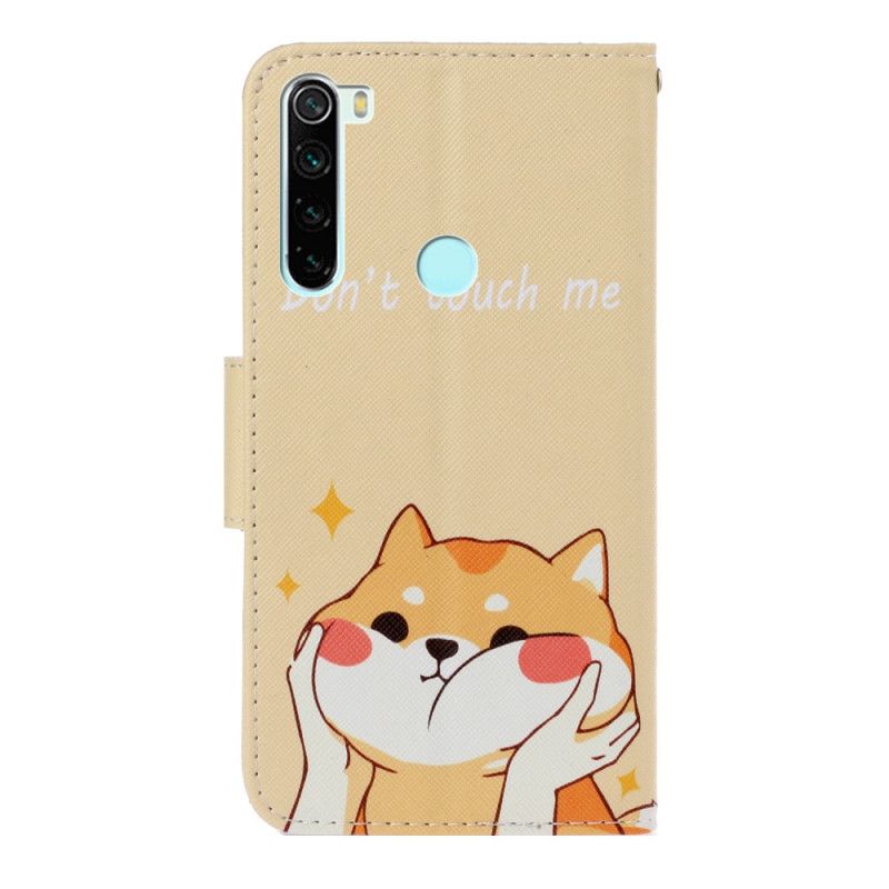 Housse Xiaomi Redmi Note 8 Chien Don't Touch Me À Lanière