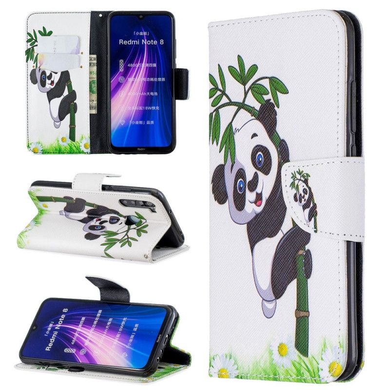 Housse Xiaomi Redmi Note 8 Panda Sur Le Bambou