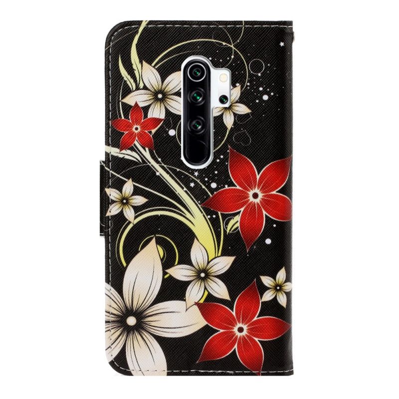 Housse Xiaomi Redmi Note 8 Pro Fleurs Colorées À Lanière