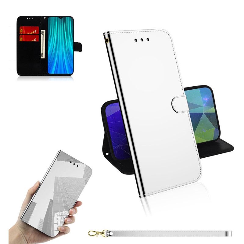 Housse Xiaomi Redmi Note 8 Pro Simili Cuir Couverture Miroir