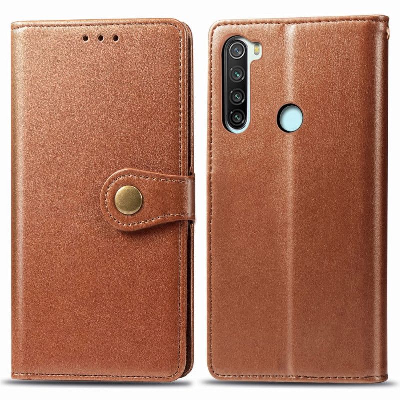 Housse Xiaomi Redmi Note 8 Simili Cuir Et Fermoir Vintage