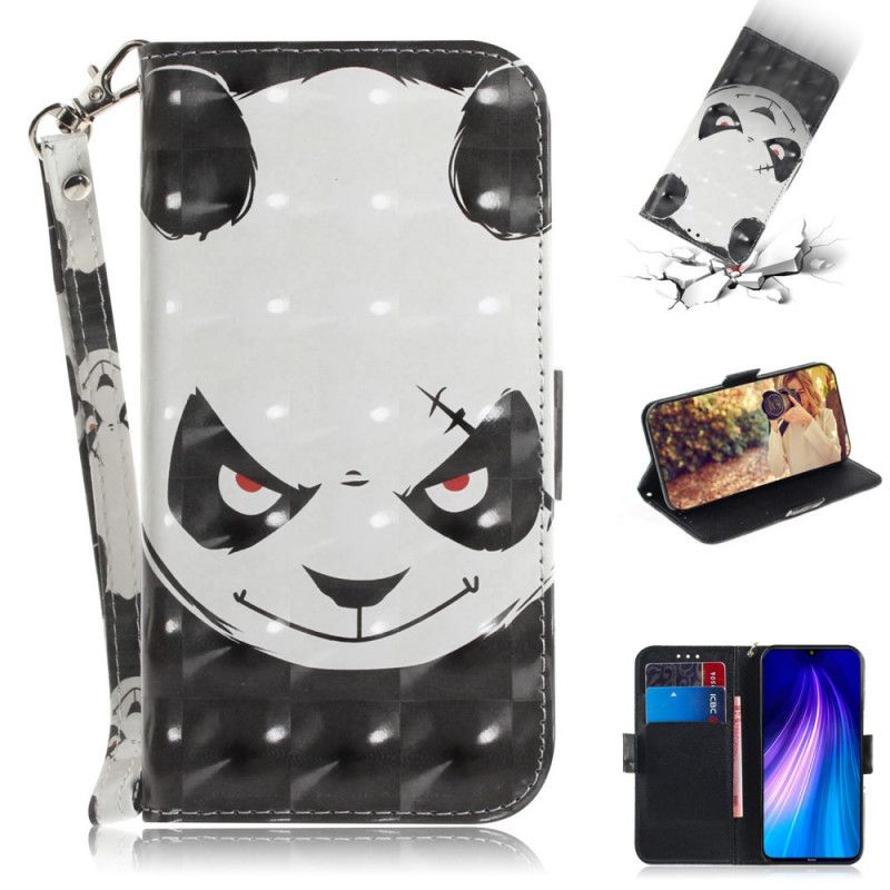 Housse Xiaomi Redmi Note 8t Angry Panda À Lanière