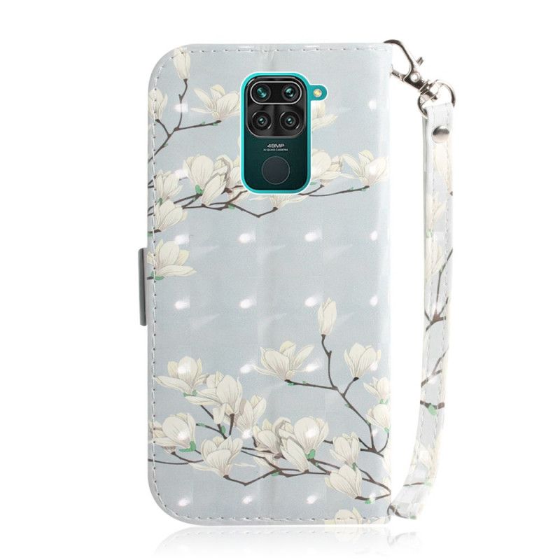 Housse Xiaomi Redmi Note 9 Arbre En Fleurs À Lanière