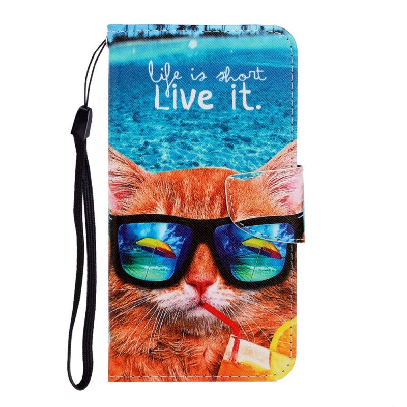 Housse Xiaomi Redmi Note 9 Cat Live It À Lanière