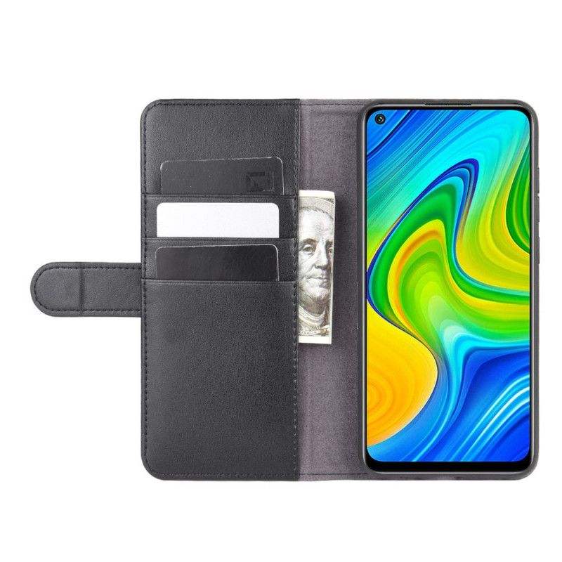 Étui Housse Xiaomi Redmi Note 9 Cuir Véritable Fendu