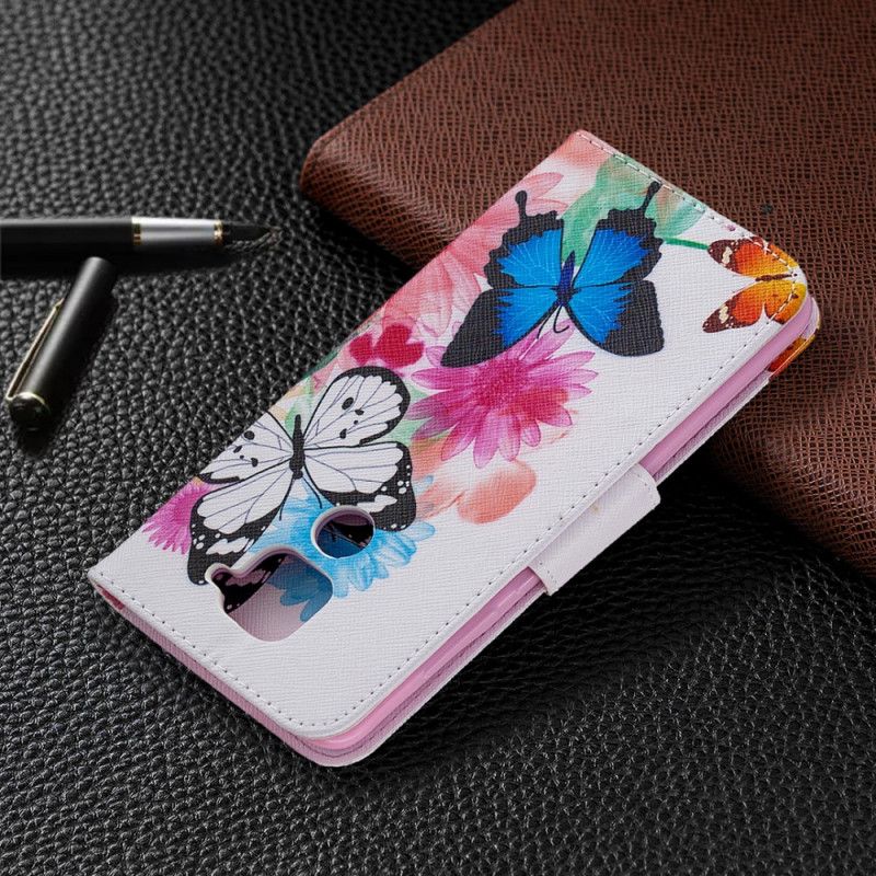 Housse Xiaomi Redmi Note 9 Papillons Et Fleurs Peints