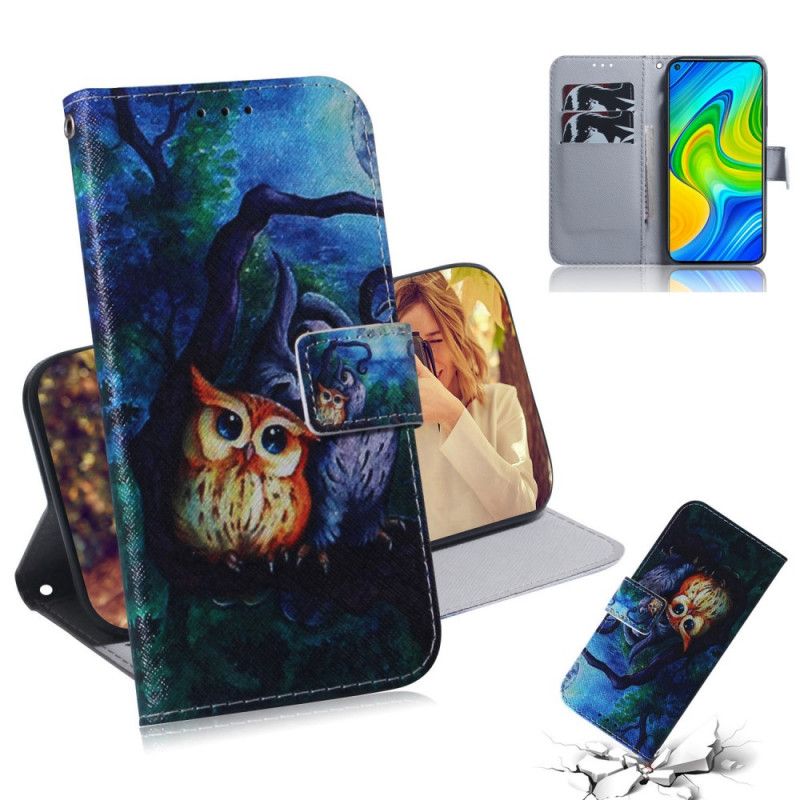 Housse Xiaomi Redmi Note 9 Peinture De Hiboux