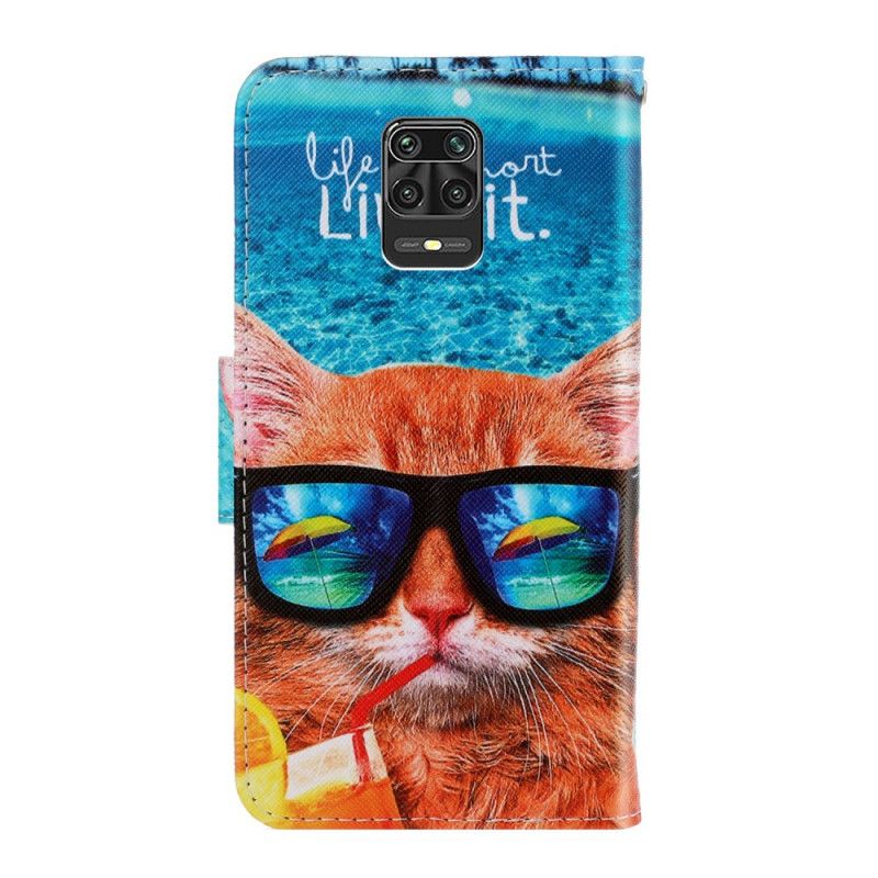 Étui Housse Xiaomi Redmi Note 9 Pro Cat Live It À Lanière