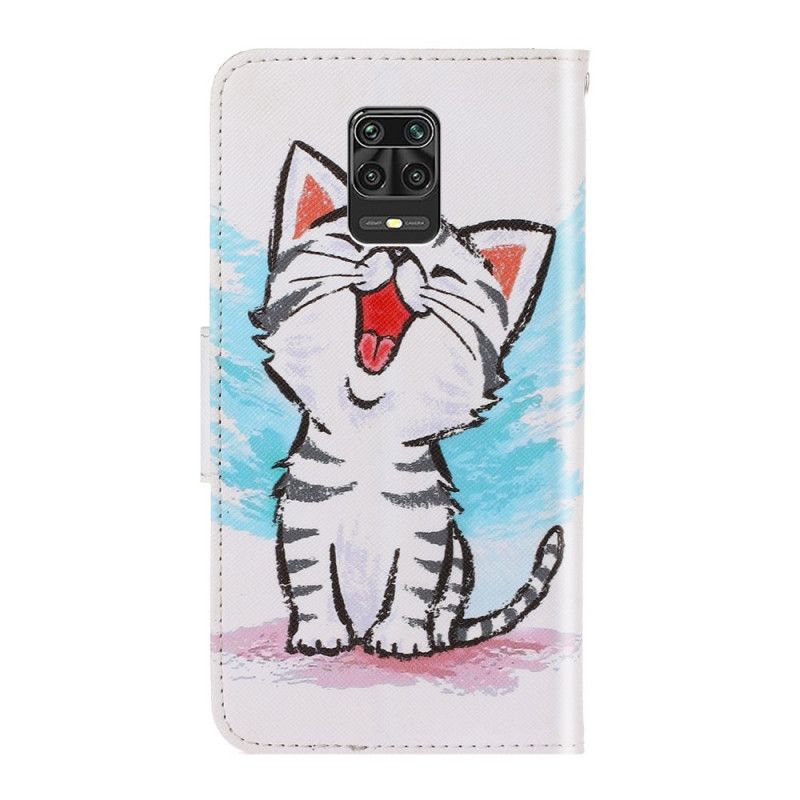 Housse Xiaomi Redmi Note 9 Pro Chaton Couleur À Lanière