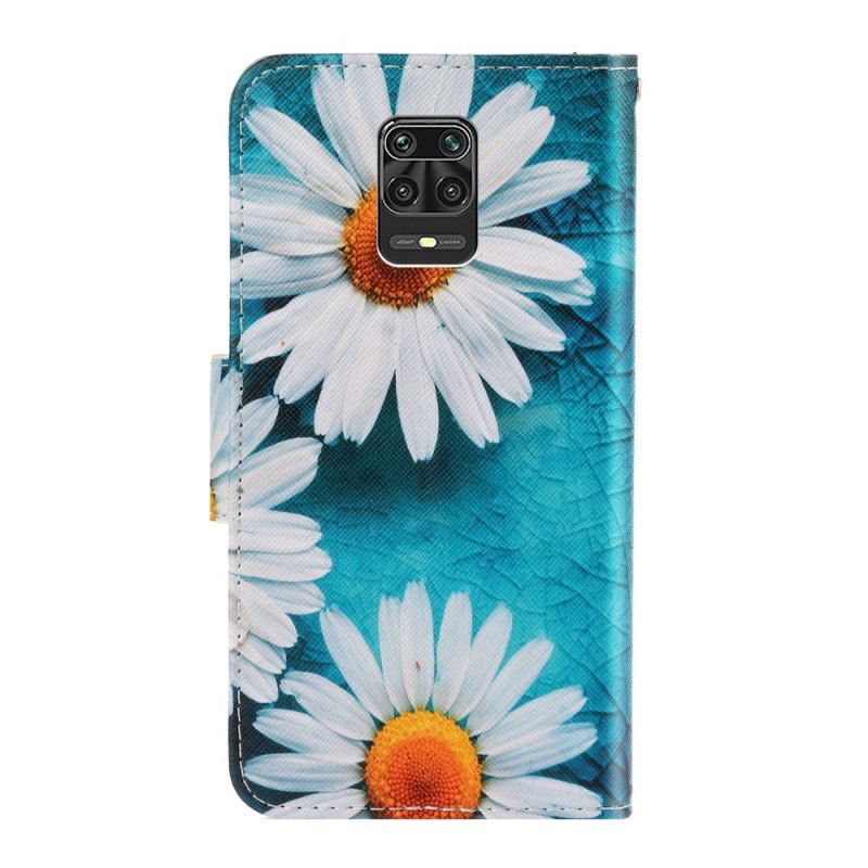 Housse Xiaomi Redmi Note 9 Pro Marguerites À Lanière